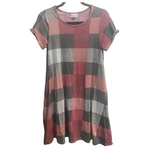 2 LuLaRoe Dresses, Jessie Checkered‎ Dress and blue floral size XS, pockets